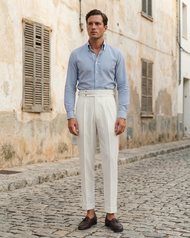 Macys Wear - Eaduv | Hochtailliert Plissiert Hose Herren