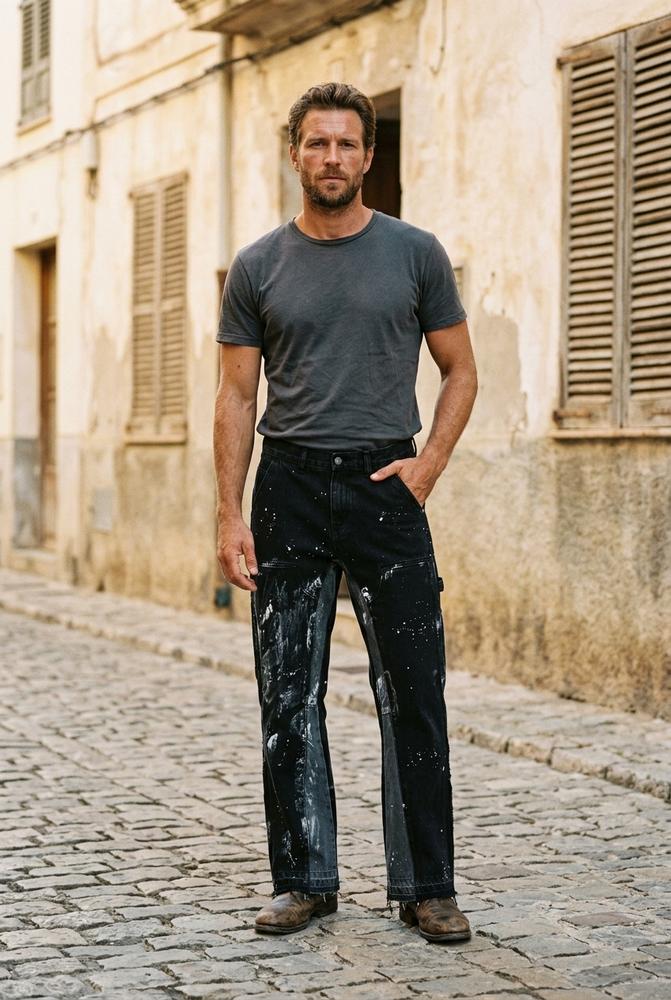 Macys Wear - Suzak | Bemalte Zweifarbige Hose Unisex