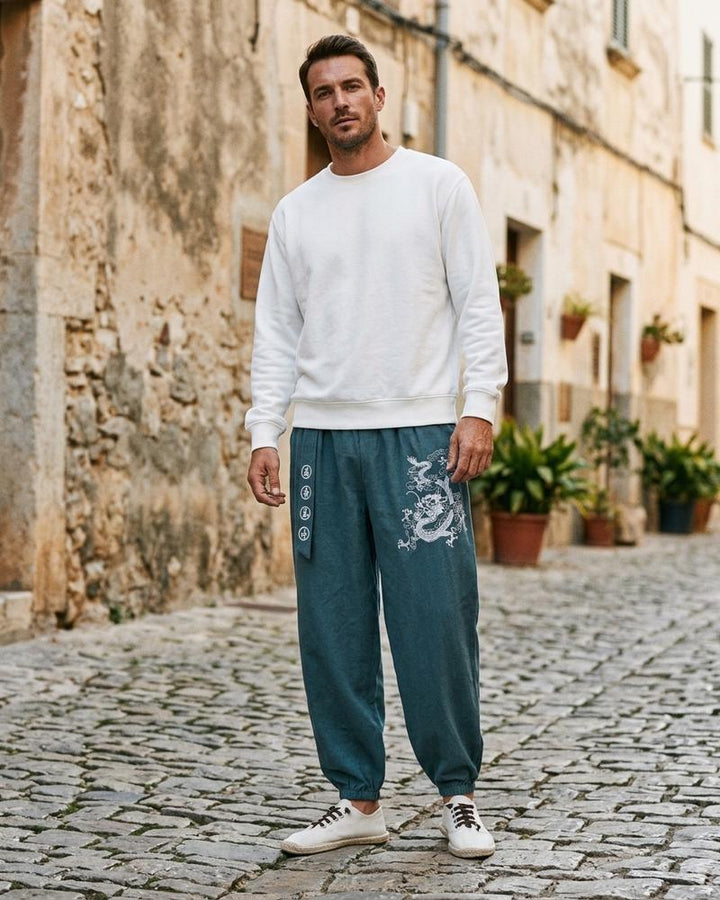 Macys Wear - Nadis | Bestickte Baumwoll Hose Unisex