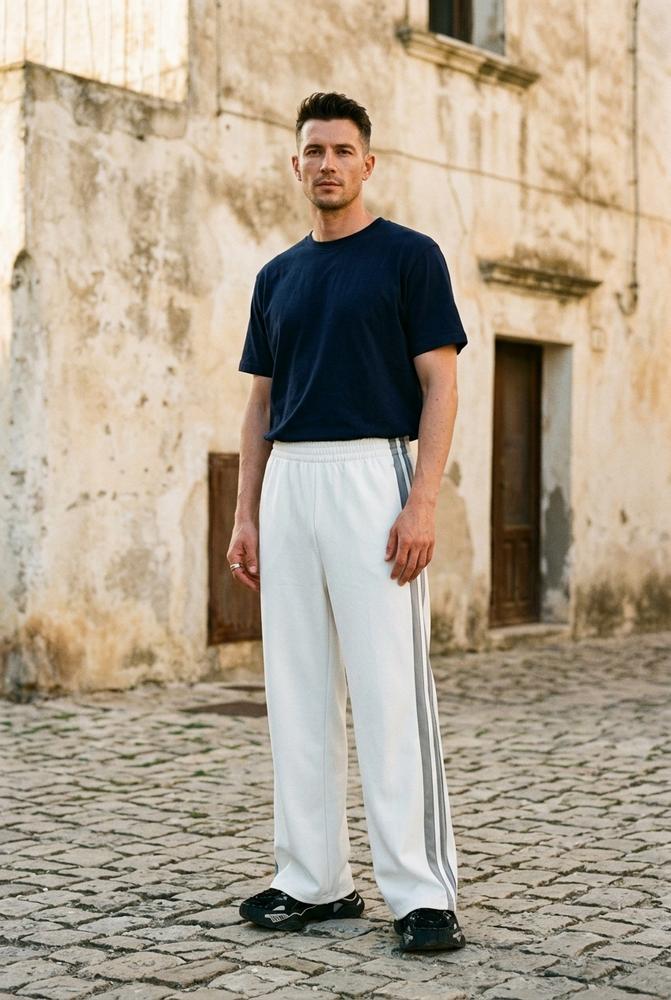 Macys Wear - Mutud | Gerade Geschnitten Seitlich Gestreift Hose Unisex