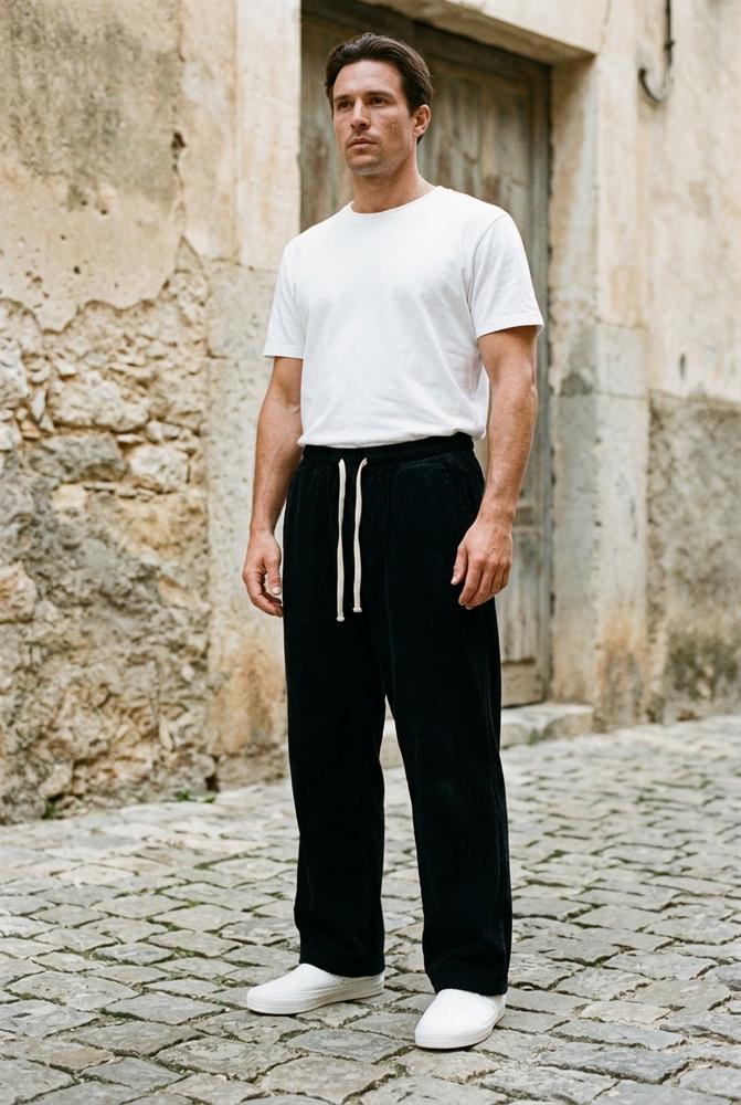 Macys Wear - Aelom | Gerade Geschnittene Gerippte Hose Unisex