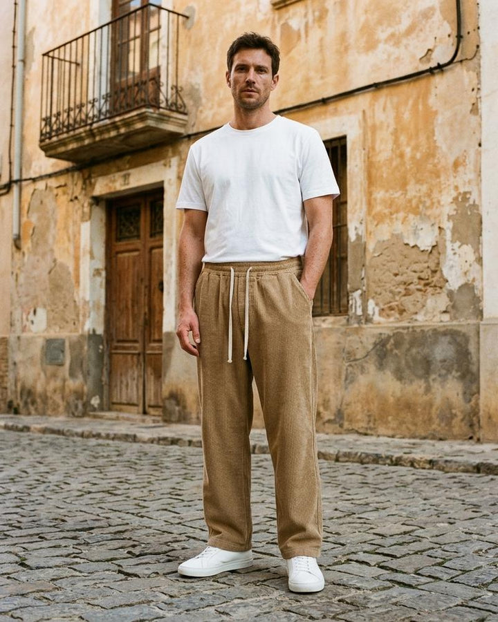 Macys Wear - Aelom | Gerade Geschnittene Gerippte Hose Unisex