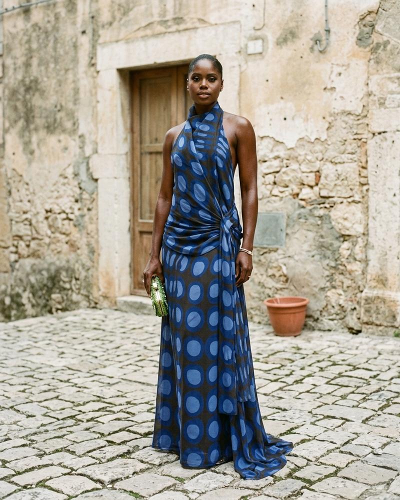 Macys Wear - Kaken | Gemustert Ärmellos Kleid Damen